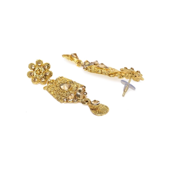 Generic Women's Rose Gold Plated Alloy Necklace &amp; Earings Set (Gold)