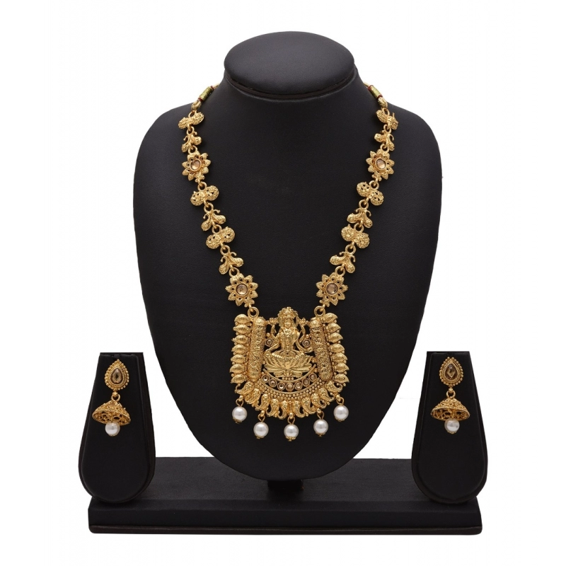 Generic Women's Rose Gold Plated Alloy Necklace &amp; Earings Set (Gold)