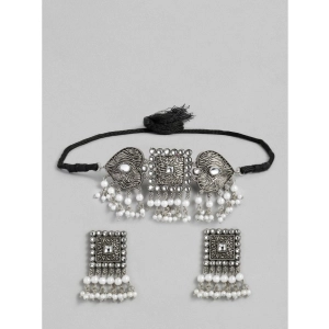 Generic Women's Rose Gold Plated Alloy Necklace &amp; Earings Set (Silver)