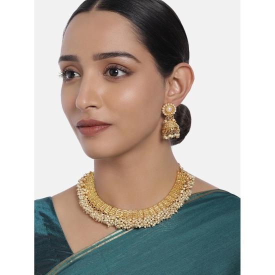 Generic Women's Rose Gold Plated Alloy Necklace &amp; Earings Set (Gold)