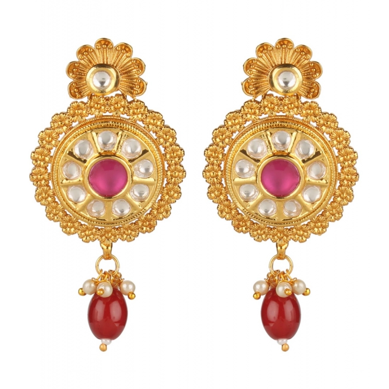 Generic Women's Rose Gold Plated Alloy Earrings (Gold)