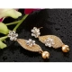 Generic Women's Rose Gold Plated Alloy Earrings (White)