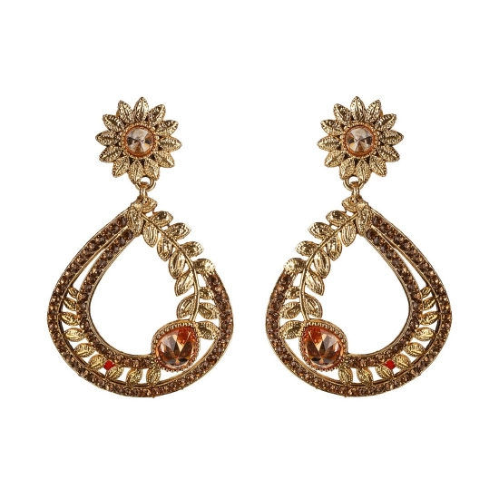 Generic Women's Rose Gold Plated Alloy Earrings (Gold)