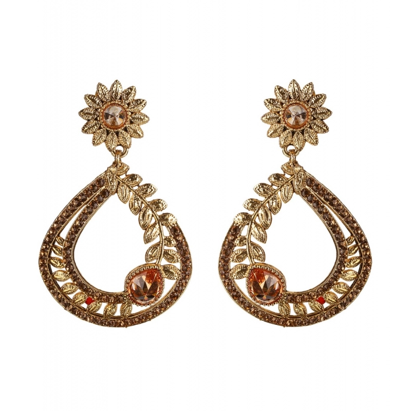 Generic Women's Rose Gold Plated Alloy Earrings (Gold)