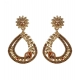 Generic Women's Rose Gold Plated Alloy Earrings (Gold)