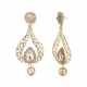Generic Women's Rose Gold Plated Alloy Earrings (White)