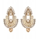Generic Women's Rose Gold Plated Alloy Earrings (White)