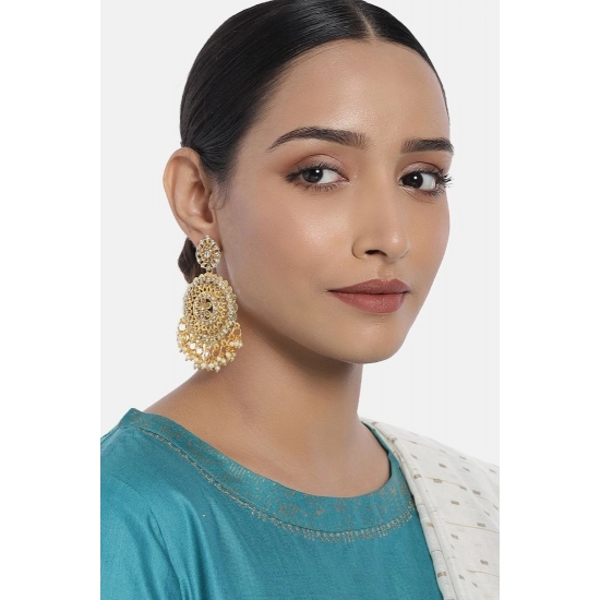 Generic Women's Rose Gold Plated Alloy Earrings (White)