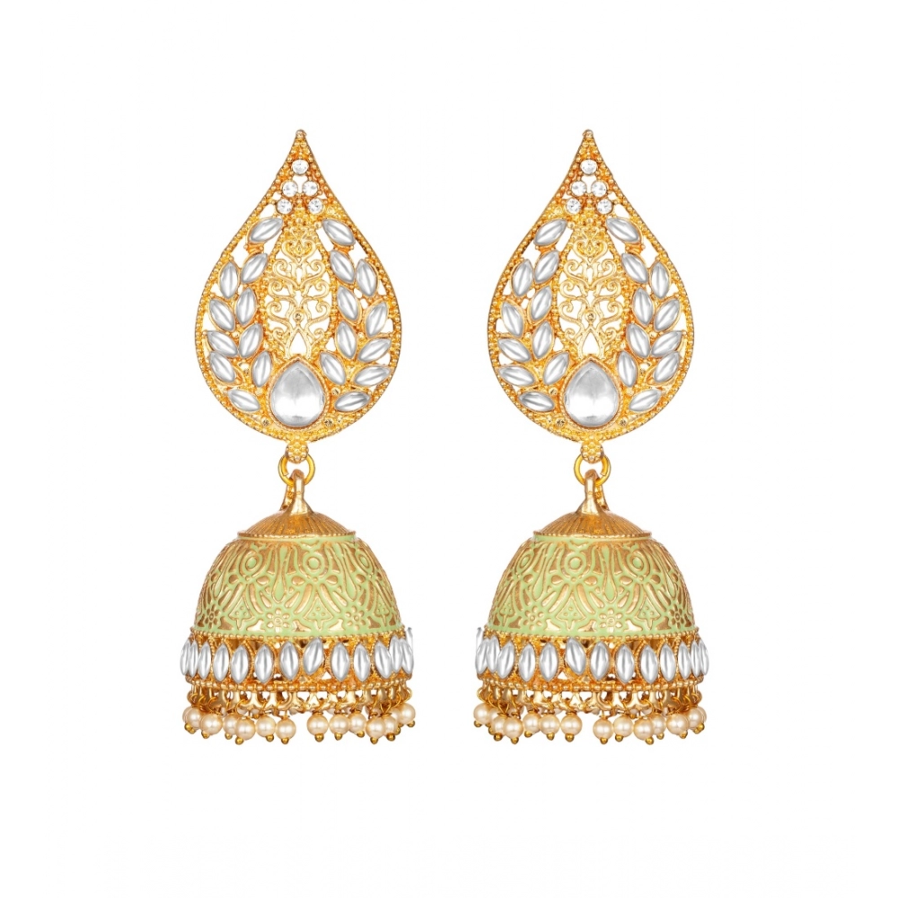 Women's Rose Gold Plated Alloy Earrings (White)