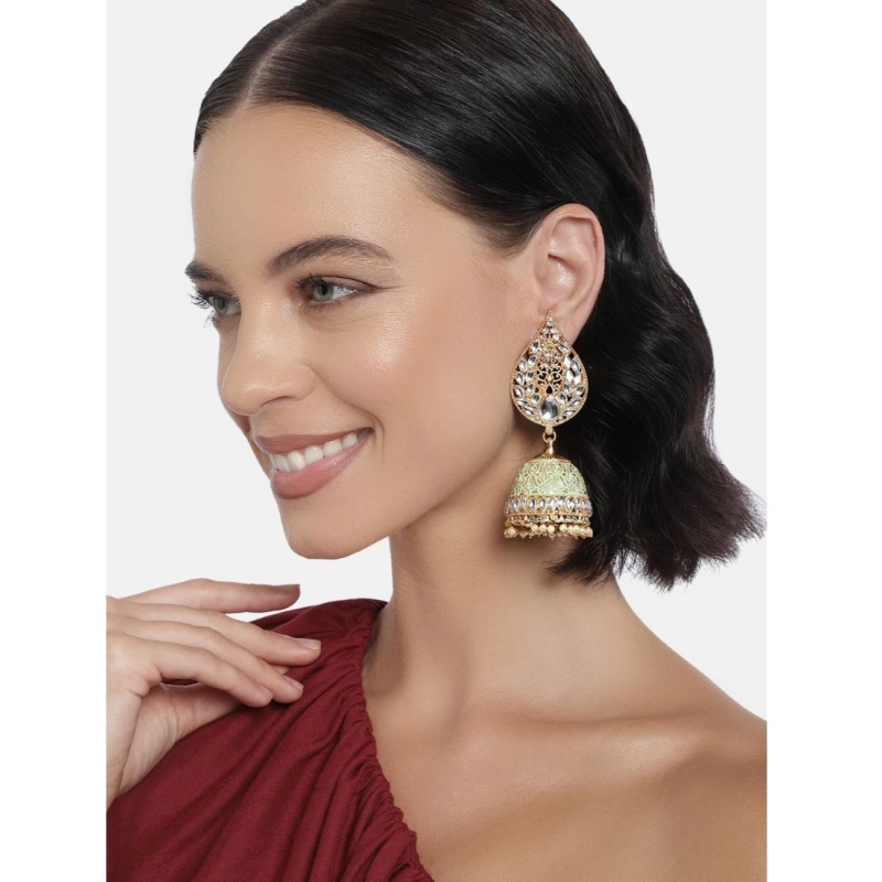 Generic Women's Rose Gold Plated Alloy Earrings (White)