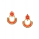 Generic Women's Rose Gold Plated Alloy Earrings (Red) Generic Women's Rose Gold Plated Alloy Earrings (Red)