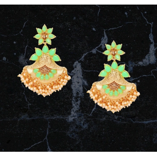 Generic Women's Rose Gold Plated Alloy Earrings (Light Green) Generic Women's Rose Gold Plated Alloy Earrings (Light Green)