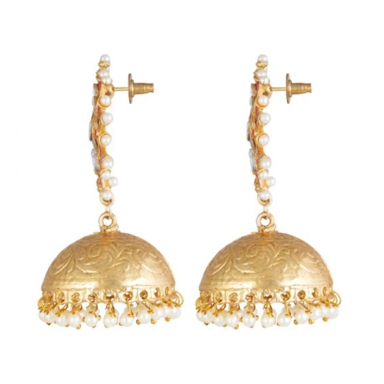 Generic Women's Rose Gold Plated Alloy Earrings (Red)