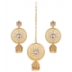 Generic Women's Rose Gold Plated Alloy Kundan Earrings &amp; Mangtikka (White)