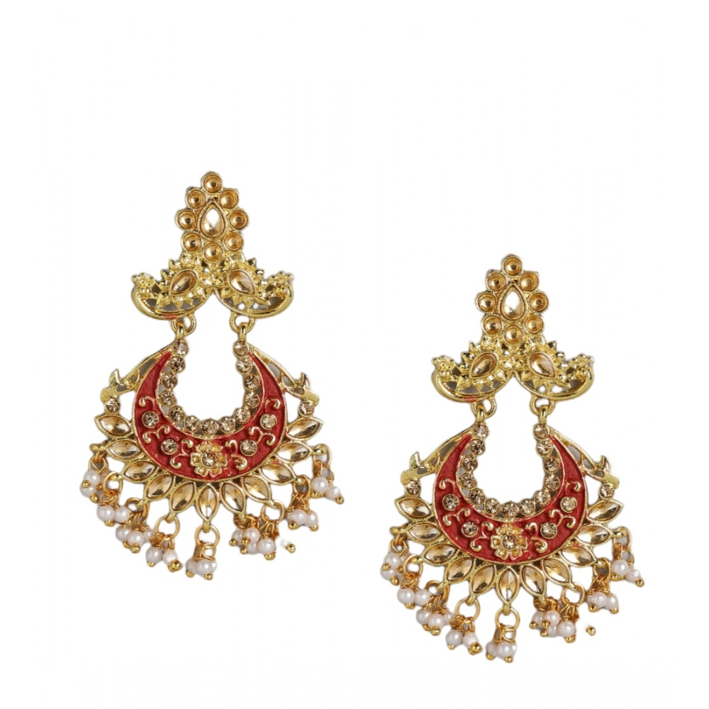 Women's Rose Gold Plated Alloy Earrings (Gold)