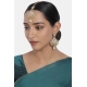 Generic Women's Rose Gold Plated Alloy Kundan Earrings &amp; Mangtikka (White)