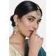 Generic Women's Rose Gold Plated Alloy Kundan Earrings &amp; Mangtikka (White)