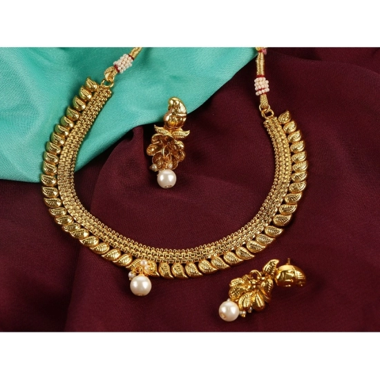 Generic Women's Rose Gold Plated Alloy Necklace &amp; Earings Set (Gold)