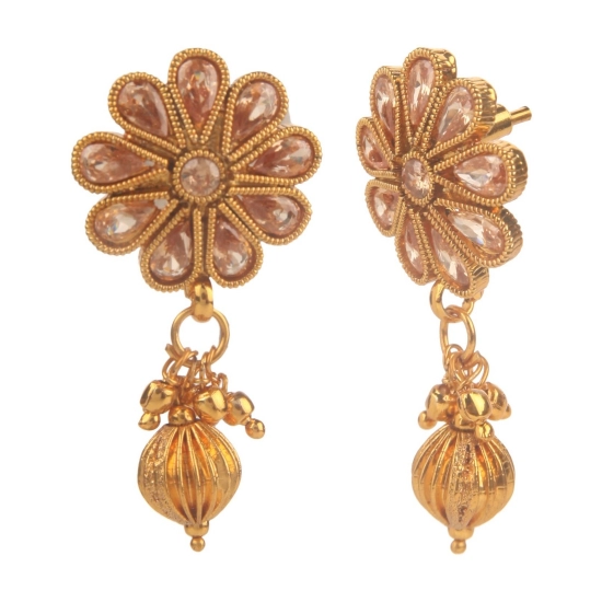 Generic Women's Rose Gold Plated Alloy Necklace &amp; Earings Set (White)