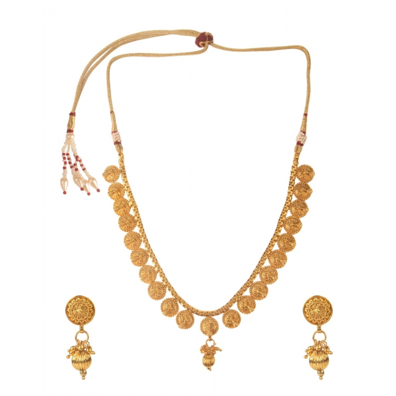 Generic Women's Rose Gold Plated Alloy Necklace &amp; Earings Set (Gold)