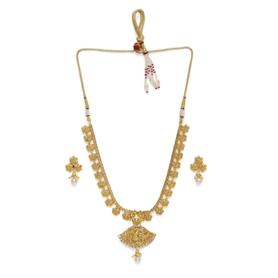 Generic Women's Rose Gold Plated Alloy Necklace &amp; Earings Set (Gold)