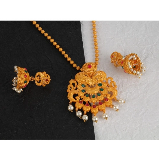 Generic Women's Rose Gold Plated Alloy Necklace &amp; Earings Set (Gold)