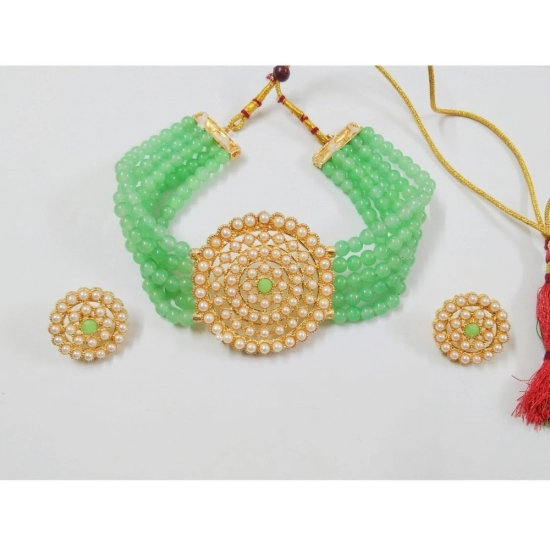 Generic Women's Rose Gold Plated Alloy Necklace & Earings Set (Mint Green) Generic Women's Rose Gold Plated Alloy Necklace & Earings Set (Mint Green)