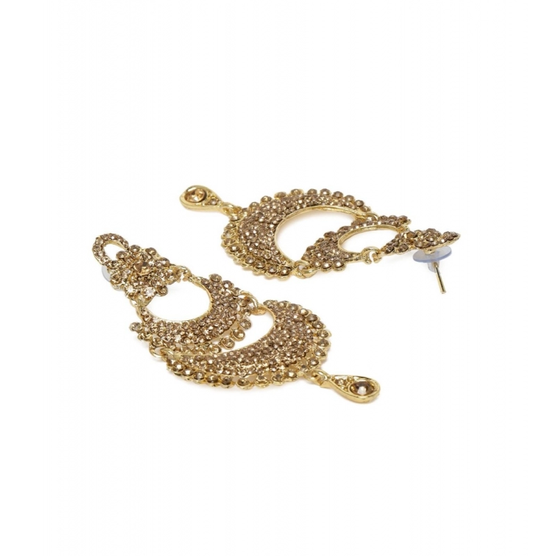 Generic Women's Rose Gold Plated Alloy Earrings (Gold)