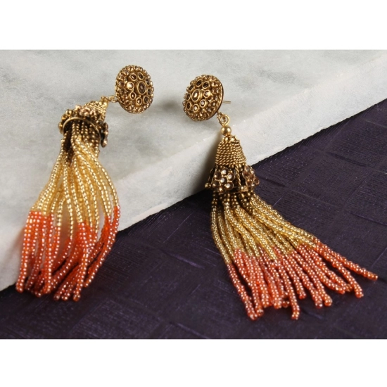 Generic Women's Rose Gold Plated Alloy Earrings (Multicolor)