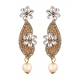 Generic Women's Rose Gold Plated Alloy Earrings (White)