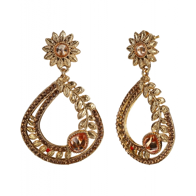 Generic Women's Rose Gold Plated Alloy Earrings (Gold)