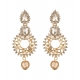 Generic Women's Rose Gold Plated Alloy Earrings (White)