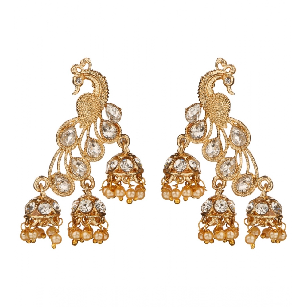 Women's Rose Gold Plated Alloy Earrings (White)