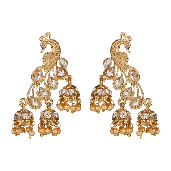 Generic Women's Rose Gold Plated Alloy Earrings (White)