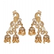 Generic Women's Rose Gold Plated Alloy Earrings (White)