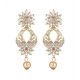 Generic Women's Rose Gold Plated Alloy Earrings (White)
