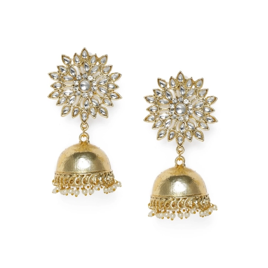 Generic Women's Rose Gold Plated Alloy Earrings (White)