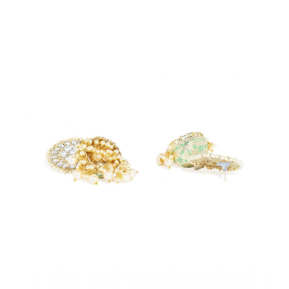 Women's Rose Gold Plated Alloy Earrings (White)
