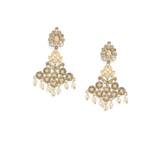 Generic Women's Rose Gold Plated Alloy Earrings (Gold & Pink) Generic Women's Rose Gold Plated Alloy Earrings (Gold & Pink)