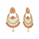 Generic Women's Rose Gold Plated Alloy Earrings (Gold &amp; Orange)