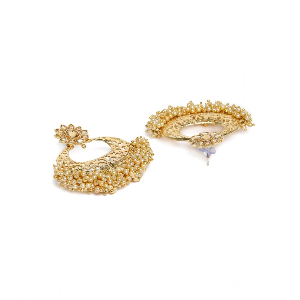 Women's Rose Gold Plated Alloy Earrings (Gold)