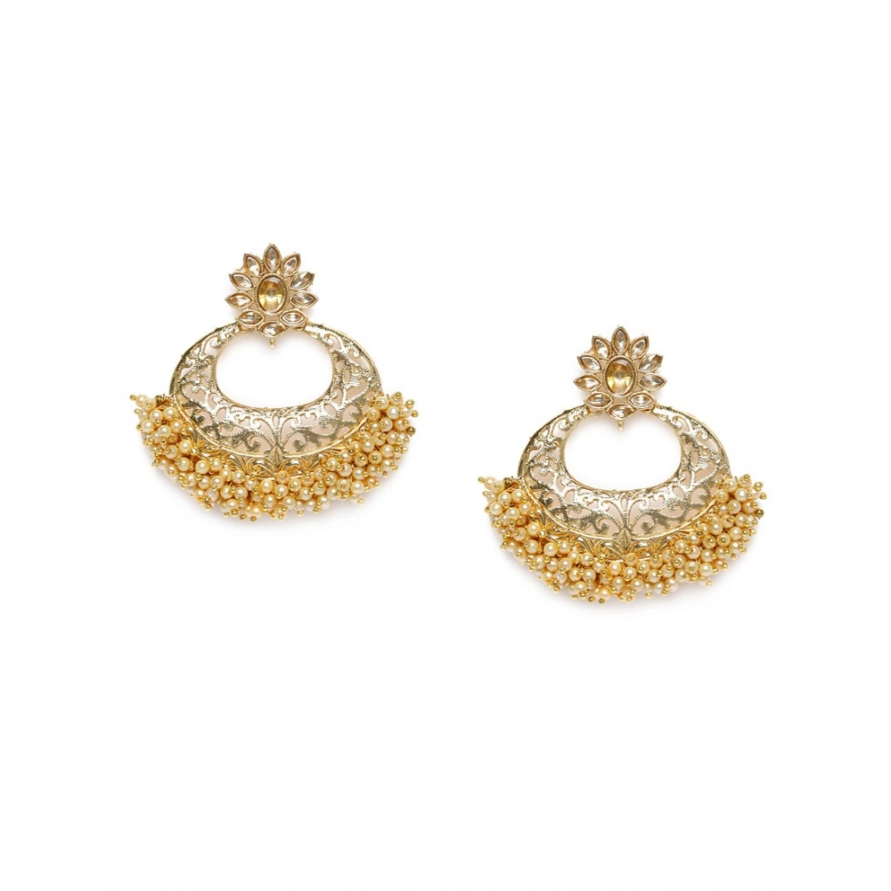 Women's Rose Gold Plated Alloy Earrings (Gold)