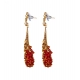 Generic Women's Rose Gold Plated Alloy Earrings (Maroon)