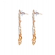 Generic Women's Rose Gold Plated Alloy Earrings (White)