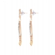 Generic Women's Rose Gold Plated Alloy Earrings (White)
