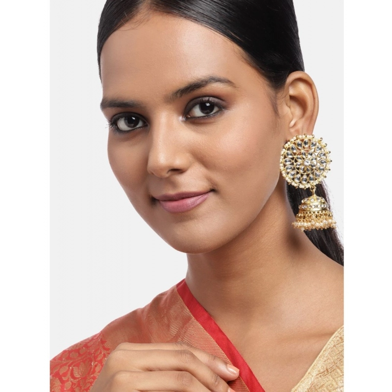 Generic Women's Rose Gold Plated Alloy Earrings (White)