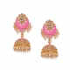 Generic Women's Rose Gold Plated Alloy Earrings (Pink)