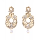 Generic Women's Rose Gold Plated Alloy Kundan Earrings & Mangtikka (White) Generic Women's Rose Gold Plated Alloy Kundan Earrings & Mangtikka (White)