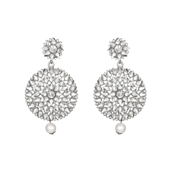 Generic Women's Rose Gold Plated Alloy Kundan Earrings & Mangtikka (White) Generic Women's Rose Gold Plated Alloy Kundan Earrings & Mangtikka (White)