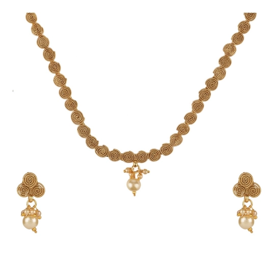 Generic Women's Rose Gold Plated Alloy Necklace & Earings Set (Gold) Generic Women's Rose Gold Plated Alloy Necklace & Earings Set (Gold)